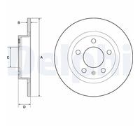 x2 Rear Brake Disc Delphi BG4675 Fits Opel Vauxhall Adam Corsa Solid