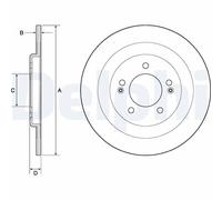 2x DELPHI Brake Discs Rear Axle 24.7mm Height Replacement Fits Hyundai i40