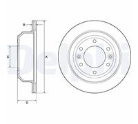 x2 Rear Brake Disc Delphi BG4692C Fits Hyundai iLoad i800 Braking System Vented