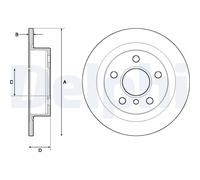 x2 Rear Brake Disc Delphi BG4706C Fits Mini Braking System Solid Outer Ø 259mm