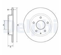 DELPHI BG4707C Brake disc