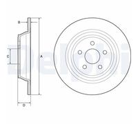 x2 Rear Brake Disc Delphi BG4782C Fits Ford Galaxy S-Max Edge Solid