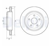 Delphi BG4802C 2x Brake Discs Rear 330mm Outer Diameter Fits Jeep Grand Cherokee