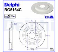 Delphi BG5164C 2x Brake Discs Rear 300mm ⌀ Fits Hyundai Kona Tucson Kia Sportage