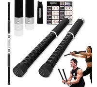 X2 Ropeless Battle Ropes Adjustable Weight - Wrist Friendly Structure, Stackable Add-On Weights, Rope & Bar Dual Forms Transformable, Professional Cordless Battle Ropes (X2 Set)