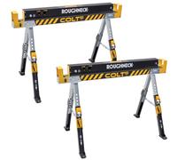 X2 Roughneck Colt Adjustable 1178Kg Capacity Sawhorses Trestles Xms24Horse Pair