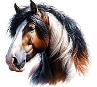 x2 Shire Horse Decal Stickers, Cover Up Marks, 110mm Tall Waterproof Decals, Multi Purpose Ideal for Laptop, Tile, Toy Box, Furniture and More, Farm Animal Vinyl Art Graphics (Horseshire, 110mm Qty:2)