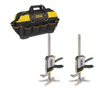 x2 Stanley Tradelift Lift Clamps FatMax Lifting Clamp Tool + 46cm 18In Toolbag