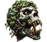x2 Swamp Monster Vinyl Decal Stickers, Cover Marks, 150mm Tall Qty:2 Ideal for Laptop, Windows, Doors, Tile & More, Vibrant Weatherproof Decals, Green Skull Graphic