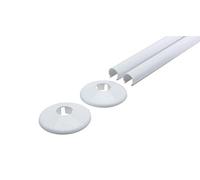 x2 Talon Snappit 500mm Towel Rail Pipe Cover Kit - 15mm White (ACSNW/K1)