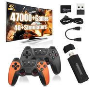 X2 ULTRA Retro Game Stick Pro - 4K Gaming Console with 64/128/256GB Memory, Supports over 37,000/42,000/60,000 retro games across 50+ emulators, Plug & Play Retro Games for TV (orange-128g)