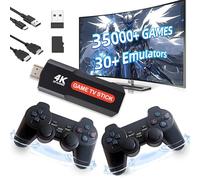 X2 Wireless Retro Game Console Retro Game Stick 4K HD,30000+ Video Games 30+ Emulators,Emulator Console with 2 Wireless Controllers,Search/Save/Favorites Games,Key Customization,Plug and Play for TV