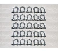 x25 8MM Galvanised Commercial Bow Shackles - Chain Connector Caravan Tether