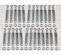 x25 M16 Galvanised Forged Straining Screw Eye Eye - Caravan Turnbuckle Open Body