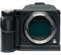 X2D II 100C Camera Case, BMAOLLONGB Handmade Genuine Real Leather Half Camera Case Bag Cover for Hasselblad X2D II 100C Camera Bottom Opening Version + Hand Strap (Black)