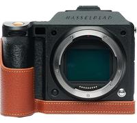 X2D II 100C Camera Case, BMAOLLONGB Handmade Genuine Real Leather Half Camera Case Bag Cover for Hasselblad X2D II 100C Camera Bottom Opening Version + Hand Strap (Brown)