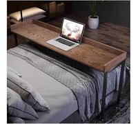 x2DfY7p Bedside Table Natural solid wood Overbed Table with Wheels Bedroom hospital sanatorium mobile workstation dining table