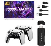 X2PRO Retro Gaming Console, 4K HD TV Retro Game Stick Built-in 128G 40000+Classic Games 40 Emulators, Plug and Play Gaming Console with Dual 2.4G Wireless Controllers