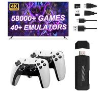 X2PRO Retro Gaming Console, 4K HD TV Retro Game Stick Built-in 256G 58000+Classic Games 40 Emulators, Plug and Play Gaming Console with Dual 2.4G Wireless Controllers