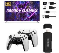 X2PRO Retro Gaming Console, 4K HD TV Retro Game Stick Built-in 64G 35000+Classic Games 40 Emulators, Plug and Play Gaming Console with Dual 2.4G Wireless Controllers