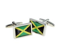 X2PSN172A - Jamaica Flag Bordered Cufflinks