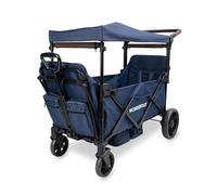 Wonderfold X2R Push and Pull Quad Stroller Wagon - Sapphire Navy