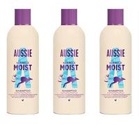 x3 Aussie Miracle Moist Shampoo with Macadamia Nut Oil, For Dry and Brittle Hair (300 ml each x3)