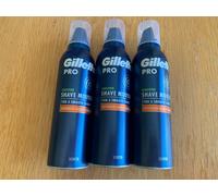 X3 Brand New GILLETTE Pro SENSITIVE Shave Mousse Scented- Smooth Glide Formula