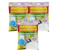 x3 Disposable Wardrobe Dehumidifier Hanging Bags - Specially Designed to Remove Moisture from Wardrobes - Absorbs Damp, Moisture & Condensation Fast & Effectively (Citrus)