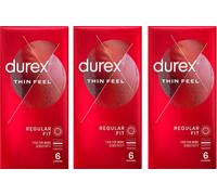 Durex Thin Feel Latex Condoms | Transparent & Lubricated Easy-On Shaped Pack Of 30