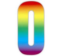 x3 Wheelie bin numbers Rainbow 0