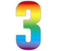x3 Wheelie bin numbers Rainbow 3