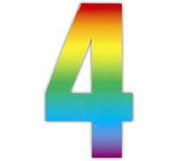 x3 Wheelie bin numbers Rainbow 4