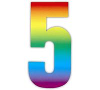 x3 Wheelie bin numbers Rainbow 5