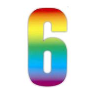 x3 Wheelie bin numbers Rainbow 6