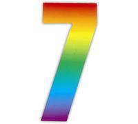 x3 Wheelie bin numbers Rainbow 7