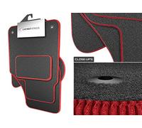 (X312:CT65) 2 Piece Smart (2003-2005) Roadster Vehicle Specific Car Mat Set Grey Carpet Red Trim