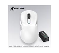 (X3pro 4K White) Attack Shark Wireless Mouse, Macro Gaming Mouse,Lightweight Mouse,PixArt PAW3395 650IPS 26000dpi,Mouse for pad/pc/mac