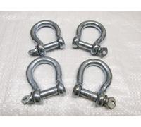x4 10MM Galvanised Commercial Bow Shackles - Chain Connector Caravan Tether