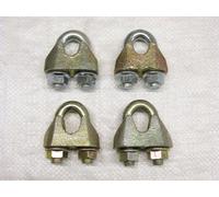 x4 13MM DIN1142 Wire Rope Grips Zinc Plated - Cable Clamp Fixing Bulldog Lifting