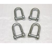 x4 6MM Galvanised Commercial Dee Shackles With Countersunk Pin - Chain Connect Caravan Tether Flush