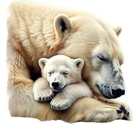 x4 Bear Cuddle Vinyl Decal Stickers, Cover Marks, 1@150mm 1@120mm & 2@70mm Ideal for Laptop, Tile, Windows, Doors & More, Vibrant Waterproof Decals, Arctic Animal Graphic (Bear fam, 150mix)