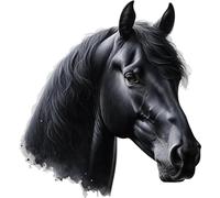 x4 Black Horse Vinyl Decal Stickers, Cover up Marks, Vibrant Waterproof Decals, 1@150mm 1@120mm & 2@70mm Multi Purpose Ideal for Laptop, Mugs, Cups, Windows, Doors & More (Horseblack, 150mix)