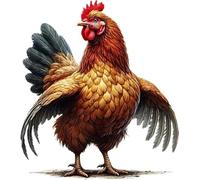 x4 Chicken Vinyl Stickers, Vibrant Blackout Waterproof Decals, Multi Purpose 1@ 20cm Tall Ideal for Toilets, car, Wall or Laptop. 3@ 7cm Tall Ideal for Phone, Cups & Mugs (Chicken, 200mix)