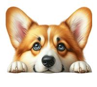 x4 Corgi Dog Door Vinyl Stickers, Weatherproof, Cover up Marks, Hardwearing & Vibrant, Multi-purpouse Ideal for Door, Phone case, Cups, Wine Glass, Toilet, car, Wall & All Projects. (Corgi)