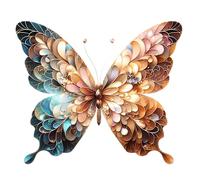 x4 Gold Flower Butterfly Stickers, Floral Vinyl Decals That Cover Marks,1@20cm & 3@7cm, DIY Peel & Stick, Wall Decor, Weatherproof Car, Toilet, Shower & Bin Graphics (Gold Floral, A5)