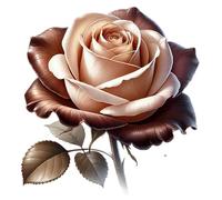 x4 Golden Pink Rose Flower Vinyl Stickers Cover Marks, Waterproof Floral Art Decals 1@20cm Tall Ideal for Wall, Toilets, Laptop or car Bumper. 3@7cm Tall Ideal Phone, Cups & Tile Decal (zf4-brown2)