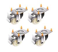 X4 Heavy Duty Nylon Swivel Wheels with Silent Rubber, Appliance Replacement Casters, 3-Inch Wheels with Brake for Furniture & Equipment