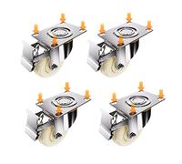 X4 Heavy Duty Nylon Swivel Wheels with Silent Rubber, Appliance Replacement Wheels, Small Furniture Casters with Brake, 5 Inch Durable Roller Set