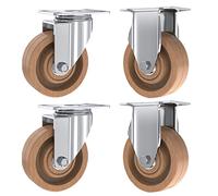 X4 HeavyDuty Swivel Casters with Brake Silent Trolley Wheels for Furniture Industrial Transport & Cart Wheels 4 Inch No Brake Option Available